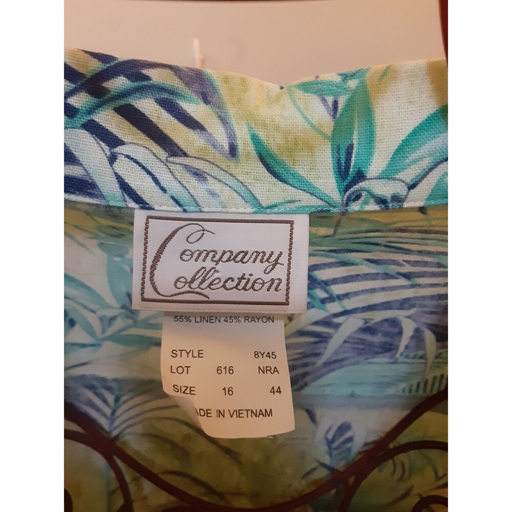 Vintage 90s Company Collection Tropical floral pant set resort wear blue green - Picture 6 of 16